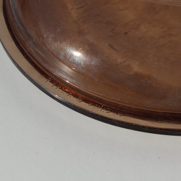 Vintage Visions Corning / PYREX Amber / Brown Glass Pan / Pot With Lid | France - Picture 5 of 6